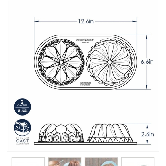 Nordic Ware Kitchen Nordic Ware Bundt Duet Pan Cast Aluminum Poshmark